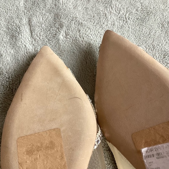 Badgley Mischka Gigi Pointed Flat Evening Shoe Mesh Crystal Bridal Wedding Ivory - Picture 7 of 15